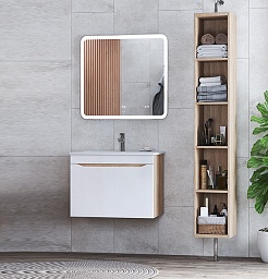 Vigo Мебель для ванной Grani 750-0-1 подвесная белая/дуб сонома – фотография-4
